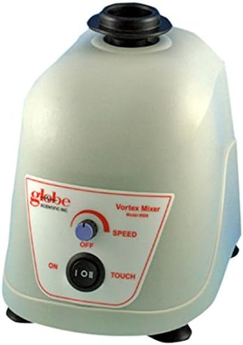 Globe Scientific500 Vortex Mixer with Universal Cup Head, 115V, 3200 RPM, 4 Degree Celsius
