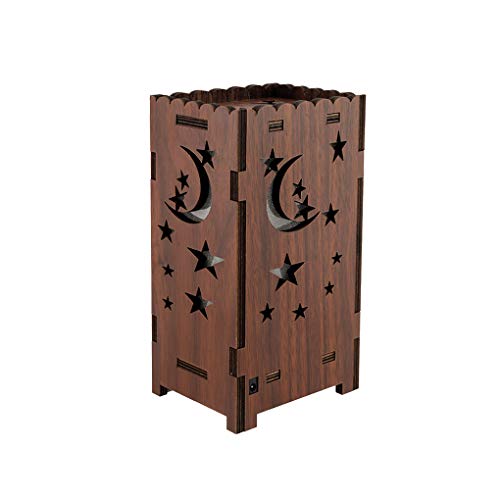 Preisvergleich Produktbild ELENXS LED-Projektionslampe Schlafzimmer Romantischer Starry Night Sky Holz Hohle Nachtlicht-Ausgang Projektor-Stern-Mond-Lampe