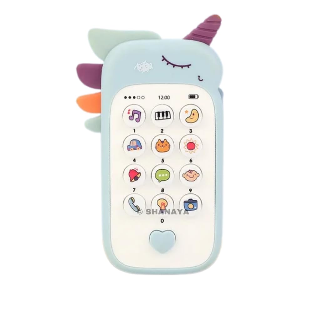 SHANAYA Unicorn Style Pretend Play Cell Phone Toy for Kids, Toddlers with Music, Ringtones, Lights - Birthday Party Favors and Gifts for Girls (Blue) (B0DFQJLCC6) Amazon Price History, Amazon Price Tracker