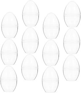 EXQUIMEUBLE 12 Piezas Favores De Fiesta De Pascua Suministros De La Fiesta De Éster Huevo Rellenable para Chicas Decoración Bolas De Adorno De Plastico Transparent PD