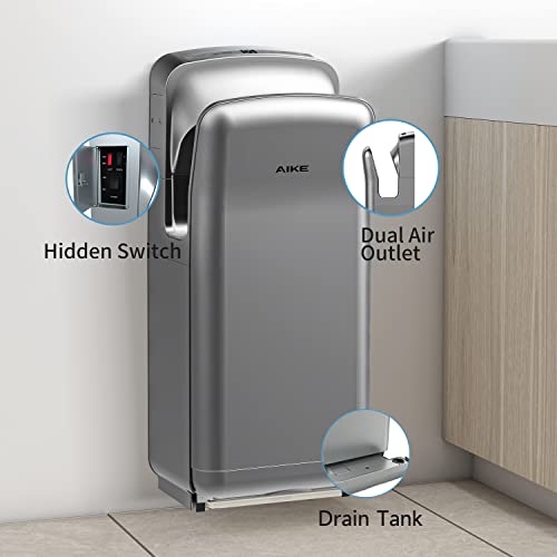 Aike Hepa Filtered Vertical Hand Dryer Premium, 110-130V Silver Model Ak2005H #TOP5