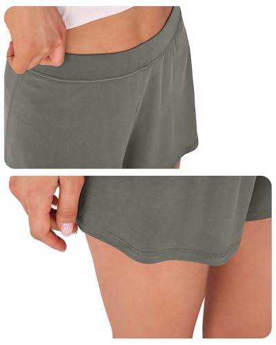 Image of ODODOS 2-Pack Ultra-Soft Modal Lounge Shorts for Women - Lightweight & Breathable Sleepwear, 3 inch Inseam