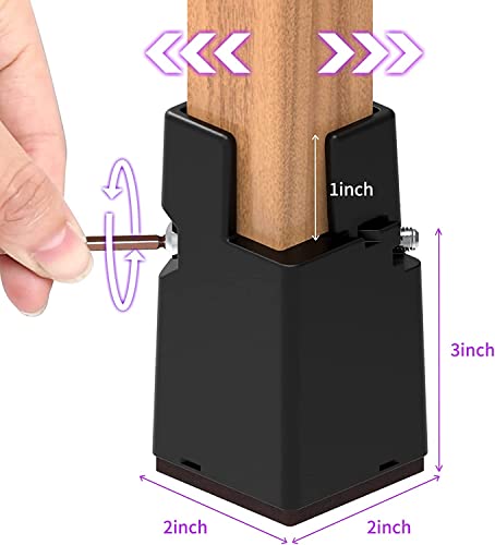 Ezprotekt Furniture Risers, Adjustable Chair Risers with Screw Clamp, 3 ...