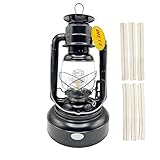 Light of Mine - Dietz #2500 Jupiter Plain Black Oil Lantern with 7/8' Replacement Wick Strips (#2500, Black)
