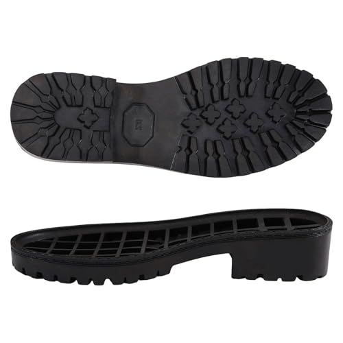 Suela de caucho para reemplazo de zapatos, 1 par, negro, mujer miniatura 1