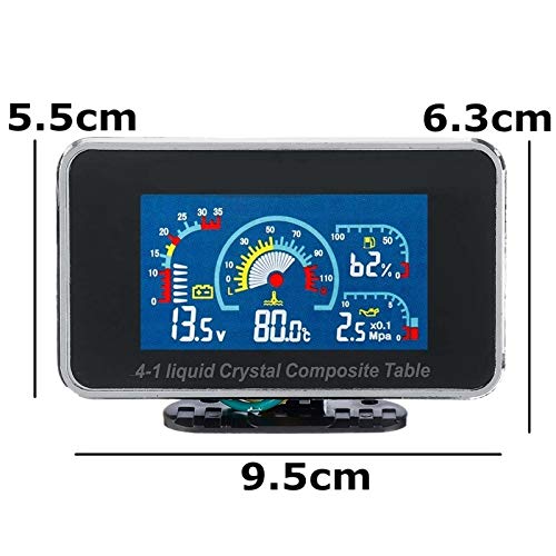 Sensore di Pressione dell'olio/Indicatore Digitale LCD 4 in 1 per Auto: Allarme, indicatore di Pressione, voltmetro, voltmetro, Temperatura dell'Acqua, Pressione dell'olio,
