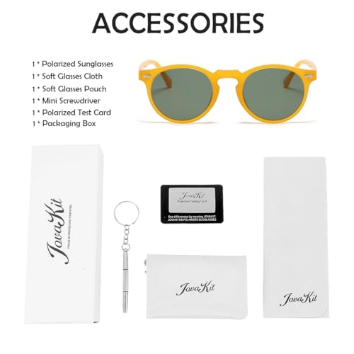 Image of JOVAKIT Vintage Kids Polarized Sunglasses for Girls Boys Age 2-9, Round Sun Glasses for Children UV400 Protection