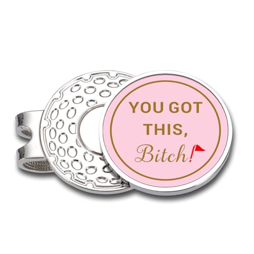 Funny Golf Ball Marker for Women,Pink Ball Marker Hat Clip for Her,Girls Golf Accessories,Golf Stocking...
