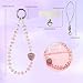 BEEFLYING Beaded Phone Wrist Strap, Cellphone Charm Lanyard Chain, Strawberry Sparkling Phone Wristlet Bracelet for Women Bag Keychain,Pink
