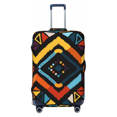 tribal indian geometric ethnic texture colorful Elastic Travel Luggage Cover Travel Suitcase Cover for Trunk Case 19''-32'' Luggage Protective Cover