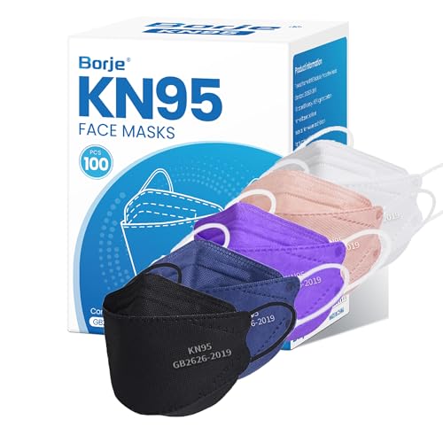 Image of Borje KN95 Face Masks, 100 Pcs Disposable Face Masks, Filter Protection Against PM2.5 from Fire Smoke & Dust
