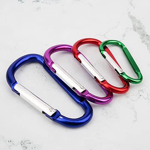 Temlum 10pcs Carabiner Clips Aluminum D-Ring Clip Small Snap Hook for Keys Backpack, Dog Leash, Fishing, Hiking (3 x 5.8cm) - Image 3