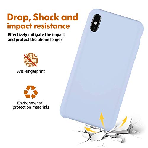 Image of REALCASE Liquid Silicone Back Cover Designed for Apple iPhone X /XS (S-Light Blue)