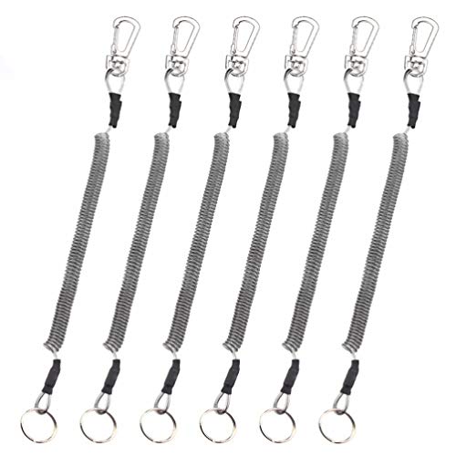 BESPORTBLE 6pcs Fishing Rope Key Chains Tackle Fish Tools Security Gear Tools Fishing Coiled Ropes Anti-Lost Phone Spring Ropes Elastic Key Chain Retractable Elastic Ropes Fishing Lanyards