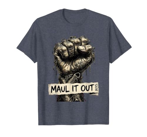 Maul It Out Boys Rugby Graphic Design T-Shirt, Men, Heather Blue, Large