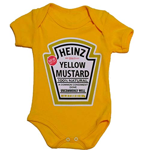 Body Infantil Mostarda Menino Menina (M - Até 8 Meses)