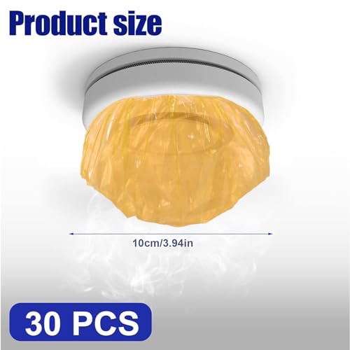 30pcs Smoke Detector Cover, Fire Alarm Dust Covers Reusable Fire Alarm Cap Cover Plastic Smoke Detector Cover Stretch for Inside Home Kitchen (Yellow) - Image 2
