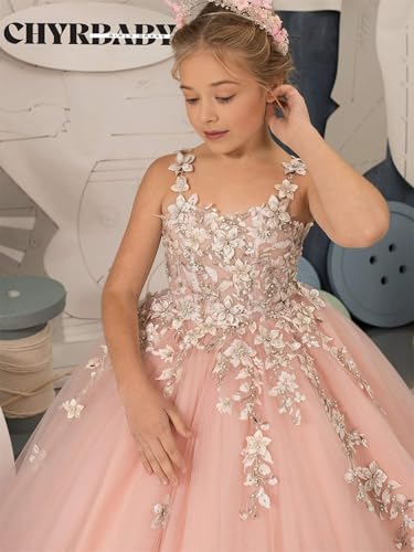 Flower Girl Dress - Lace Applique First Communion Dress Pageant Dress for Girls3