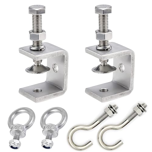 LEAUM Edelstahl C-Zwingen 6 Teiliges Set, C Klemme Kieferöffnungen 30mm...