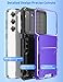 COOYA for Samsung S23 Case Wallet 5 Credit Card Holder ID Slot Flip Cover Galaxy S23 Wallet Case Back Pocket Dual Layer Protective Hard Shell TPU Rugged Rubber Bumper for Samsung Galaxy S23 6.1 Purple