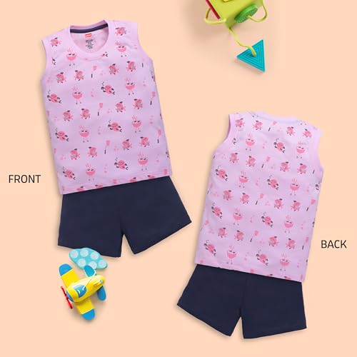 Image of LuvLap Baby Boys Regular Fit 100% Cotton Sleeveless Boys T-Shirt & Shorts Set Pack of 3