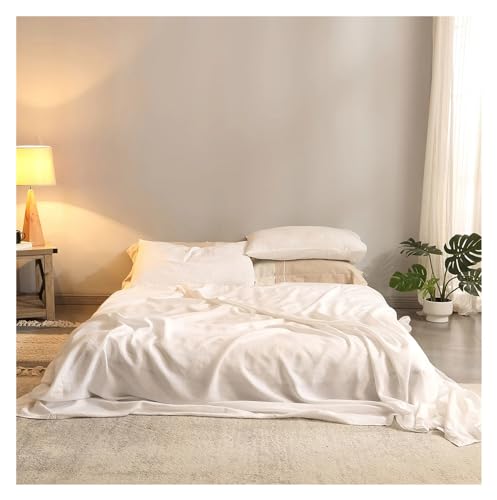 Linen Bed Sheet Set, 4 pcs, UK Single, Flax, Cotton Duvet