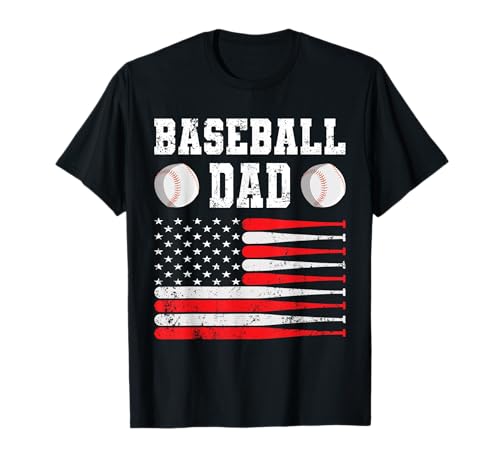 Equipo de ejercicios de golpeo de béisbol papá bandera de Estados Unidos softball Camiseta
