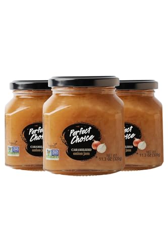 Perfect Choice Caramelized Onion Spread – Gourmet Sweet Savory Onion Jam, Ready-to-Use Cooking Sauce &amp; Sandwich Spread, Perfect for Burgers Cheese Meat Veggies &amp; Recipes, Versatile Pantry Staple