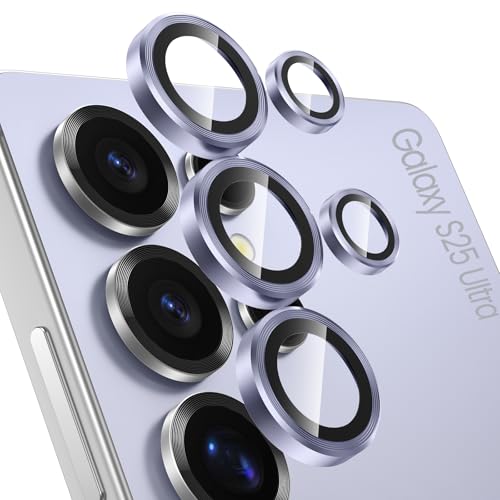 Image of Tensea (3+2 Pack Compatible with Samsung Galaxy S25 Ultra Camera Lens Protector, 9H Tempered Glass, Camera Cover, Screen Protector, Metal, Custom Ring, Installation Tray)