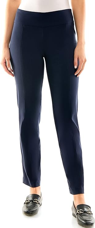 Zac & Rachel Women's Millennium Fabric Pull-On Slim Leg Pant, Navy Blazer, 6S2