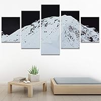 SIGNWIN 5 Panel Canvas Wall Art Dramatic Forest Landscape Living Room Orange Photography Rustic for Home Decorations Ready to Hang - 60