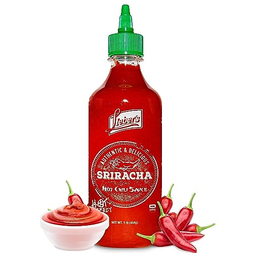 Lieber's Authentic & Delicious Sriracha Hot Chilli Sauce 454g | Non-GMO, No MSG, Gluten-free, Cholesterol-free, Vegan, Kosher