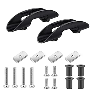 AIEX Kayak Paddle Holder & Fishing Net Clip, 2 Sets Deck Mounted for Universal Kayak Paddle Clip with Screws, Pelican Kayak Accessories Paddle Clips for Kayaking