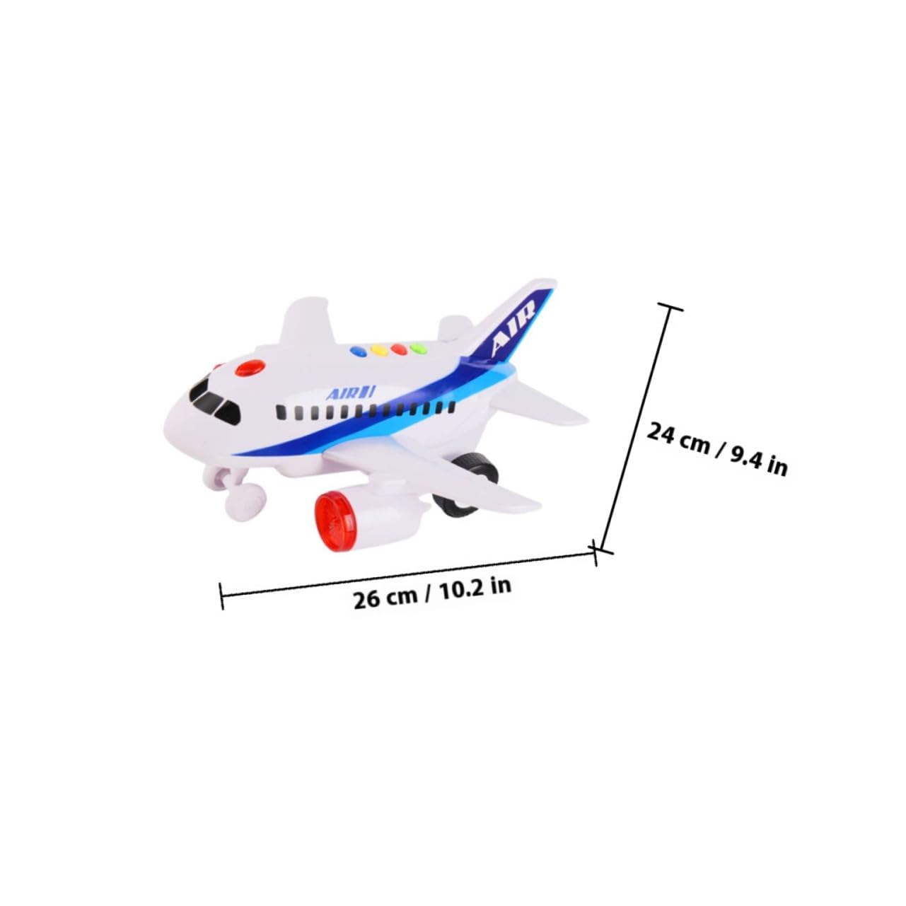 Avión de Juguete Inercial para Pequeños, Modelo Compacto y Ligero, Juguete Educativo Temprano Luces Brillantes, sin Batería, Adecuado para Bebés y Desarrollo Motriz