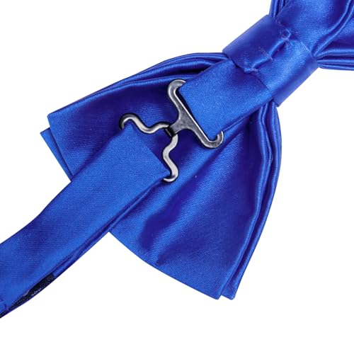 Image of Solid Color Bow Ties for Men Silk Pre-tied Tuxedo Bowtie Set 4PCS | Pre-tied in 3 seconds,adjustable 4PCS bow tie and pocket square cufflinks lapel pin set,wedding,formal,party,prom,graduation
