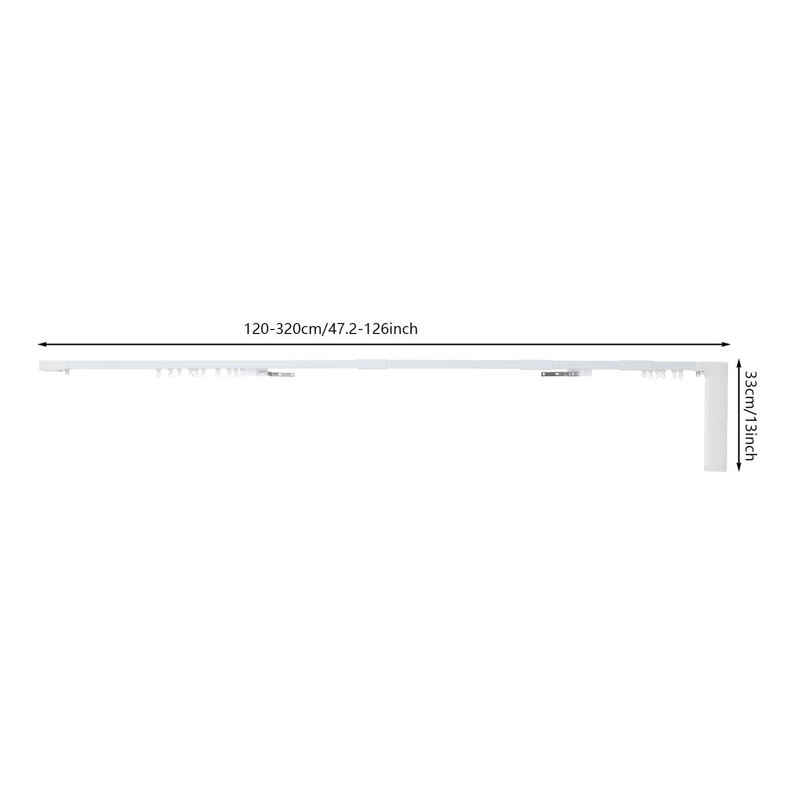Elektrische Vorhangschiene, Motorvorhang, Smart Vorhang, 2,16-3,2m, 40kg