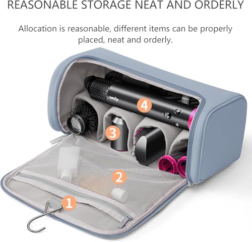 شنطة سفر من سينكسي متوافقة مع دايسون/شارك فليكس ستايل، شنطة سفر محمولة مقاومة للماء من البولي يوريثين مع خطاف تعليق، شنطة حمل متوافقة مع دايسون / شارك اير راب فليكس ستايل كومبليت ستايلر (ازرق فاتح)