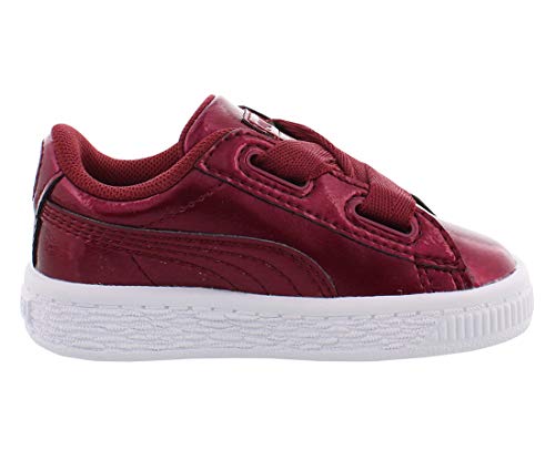 PUMA Basket Heart Glam Infant/Toddler Shoes Size 9, Color: Tibetan Red3