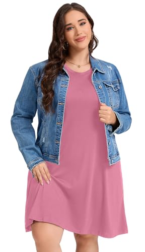 Image of elescat Plus Size Summer Dresses for Women Sleeveless Pockets Beach Tshirt Tank Sundress 2026