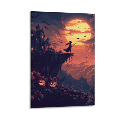 Sorcière murale tableau sur toile mystique pour la maison