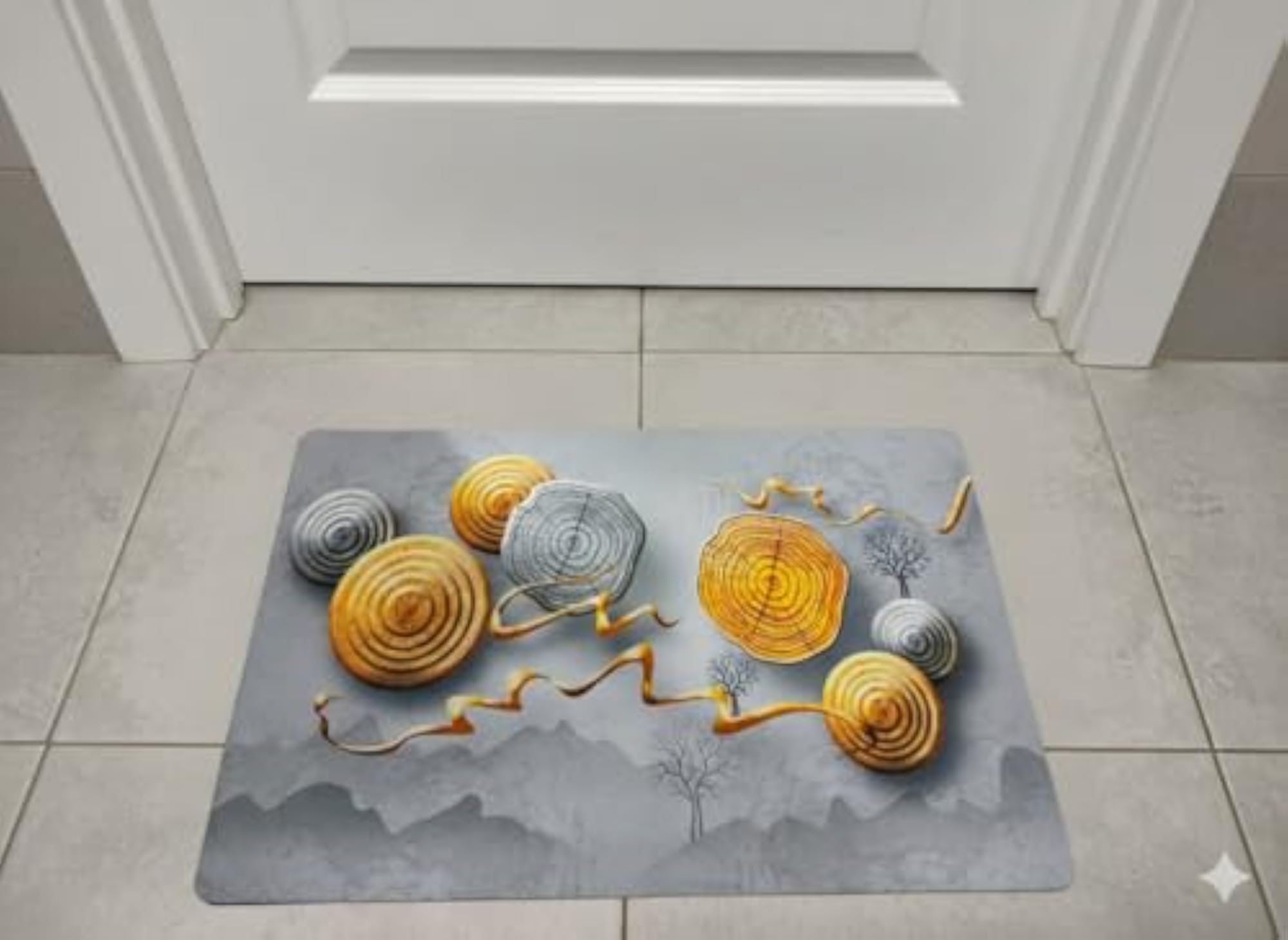 3D String Design Rectangle Shaped Bath Mats, Soft and Absorbent