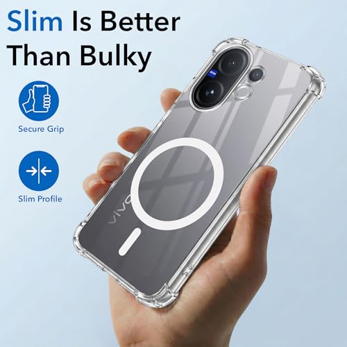 Image of Jkobi Shockproof Crystal-Clear Back Cover for Vivo V60 | Vivo T4 Pro (Magsafe Wireless Support | Drop & Camera Protection | Hard Polycarbonate)