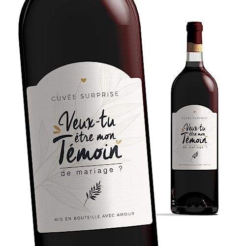 Manahia étiquette bouteille mon témoin - Veux-tu être mon témoin