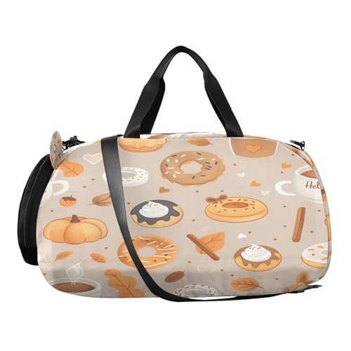 YETTASBIN Sport Travel Duffel Bag for Girls Boys, Pumpin Cupcake Large Waterproof Weekender Overnight Bag, Detachable Shoulder Strap Gym Bag with Shoe Compartment & Wet Pocket2
