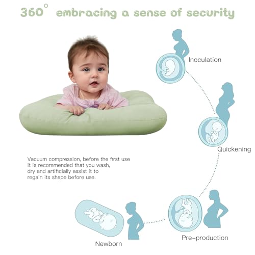 Image of Baby Lounger for Newborn, Bionic Design Baby Lounger, Soft Organic Cotton Breathable Lounger for Infants 0-24 Months (Green)