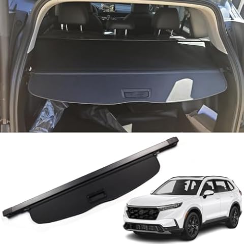 Marretoo 2023 2024 2025 for Honda CRV Cargo Cover (Include Hybrid) for Honda CR-V Accessories Black Retractable Trunk Cover Security Shield Shade(for CRV 2023-2024) Cover