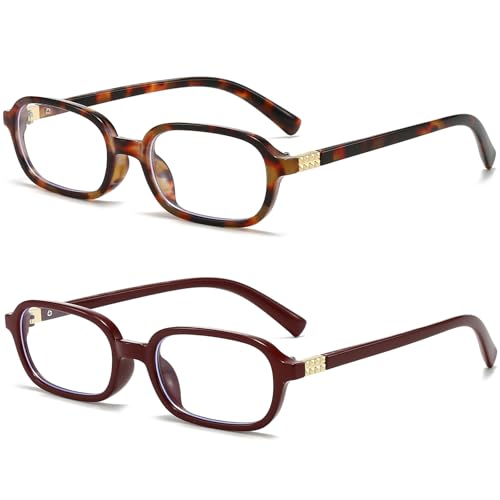 Image of Breaksun Retro Rectangle Glasses for Women Men Small Square Blue Light Blocking Glasses Vintage Eyeglasses