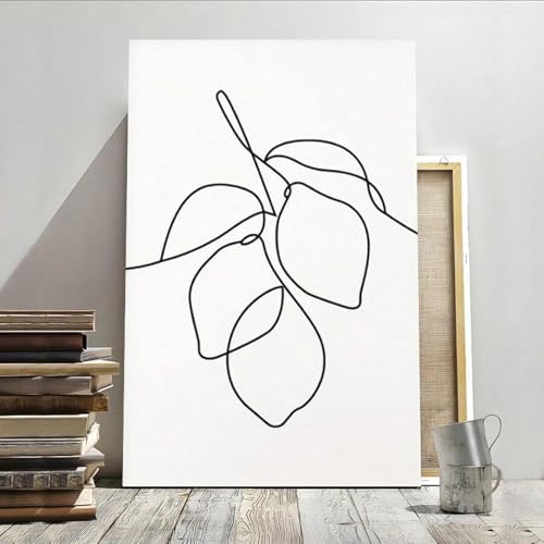 Toile citrons 50x70 cm sans cadre : affiches modernes de décoration murale pour couloir