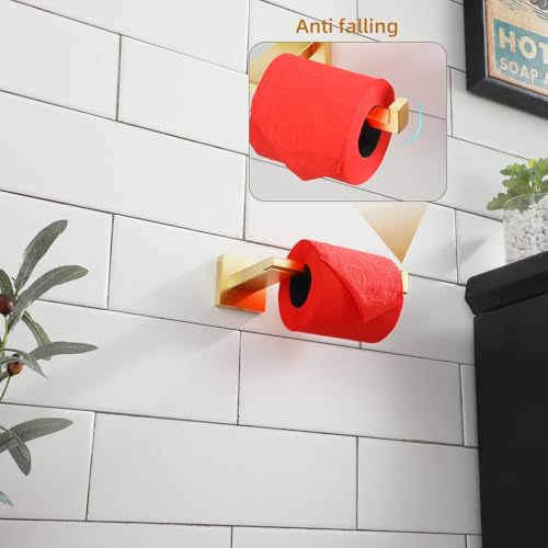 Image of KOKOSIRI Toilet Paper Holder Gold Tissue Paper Dispenser for Kitchen Bathroom Washroom Toilet Roll Holder Stainless Steel, Wall Mounted B2006BG