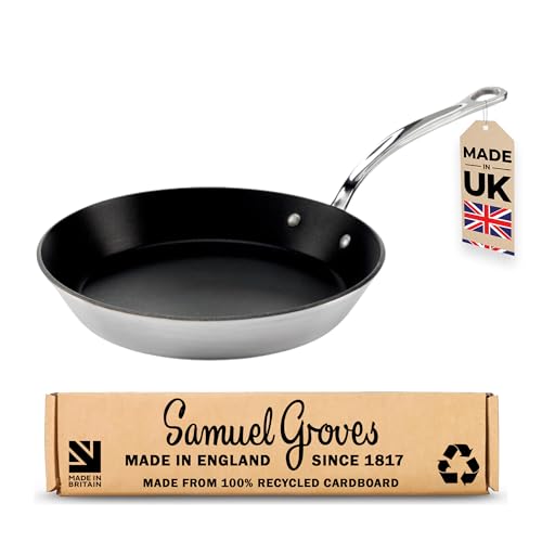 Samuel Groves - 29cm Stainless Steel Tri-Ply Non-Stick Frying Pan – PFOA Free, Scratch-Resistant ILAG Durit Professional S Coating, Induction Compatible, UK Made